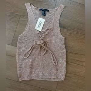 Forever 21 Metallic Knit Top in Pink